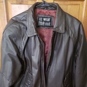 Brown leather jacket
